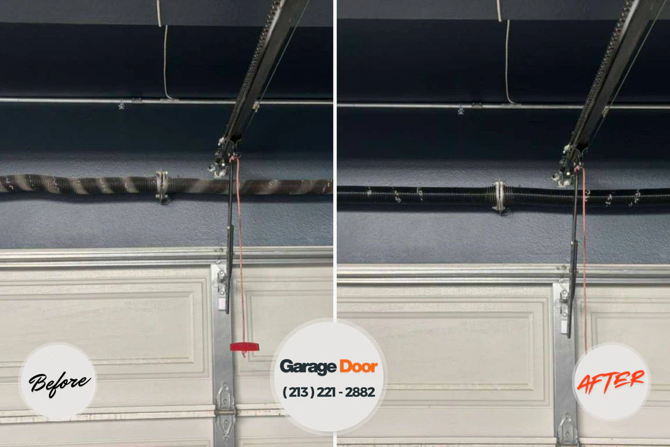 Before and after: garage door repair Teaticket, MA